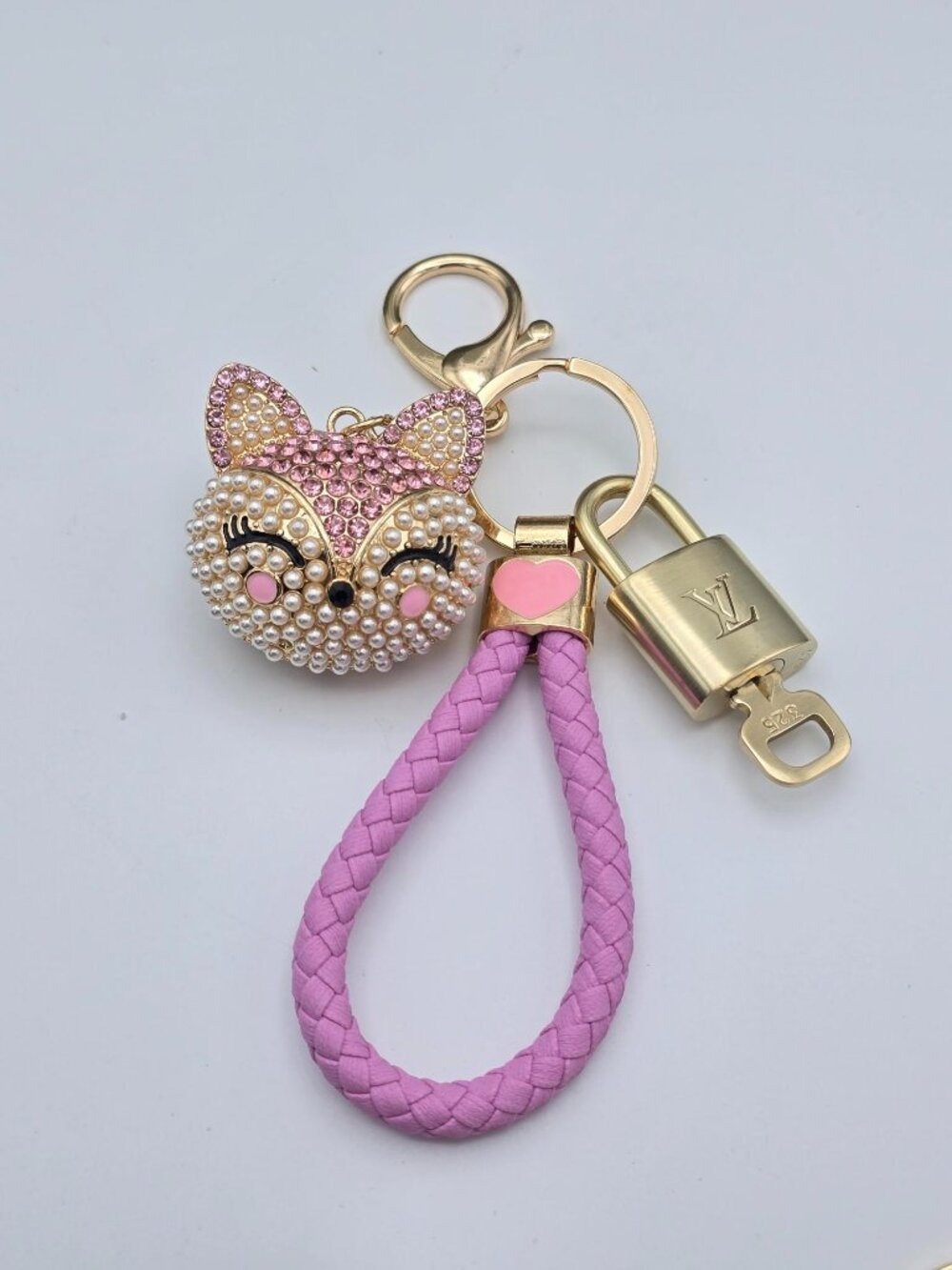 Authentic Louis Vuitton Gold Lock 🔒 Unbranded Fox Head Keychain Bag Charm LV - Picture 6 of 9